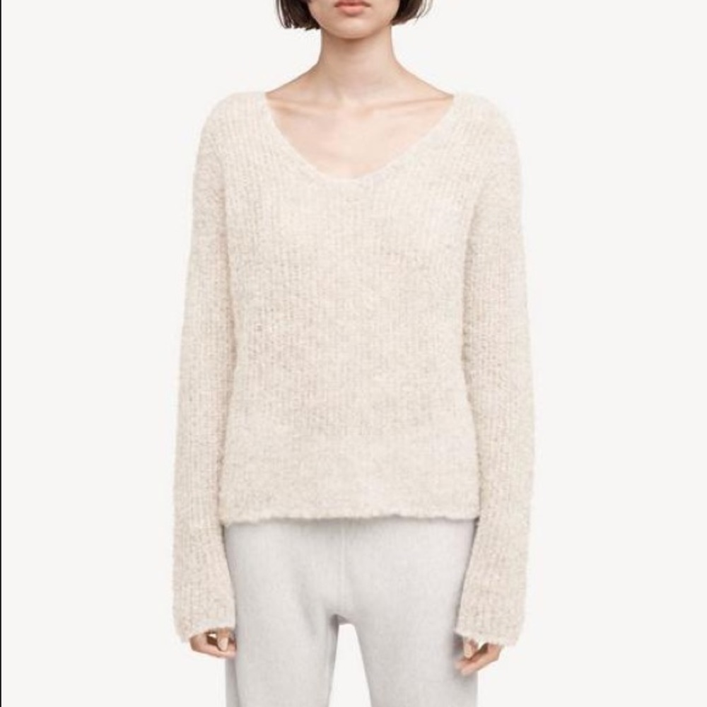 Rag & Bone Freda V-Neck rib knit pullover sweater
